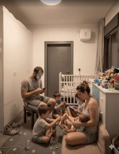 משפחה ישראלית בממ"ד